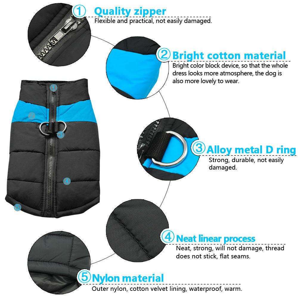 Warm Waterproof Dog Coat - Waggy Tails